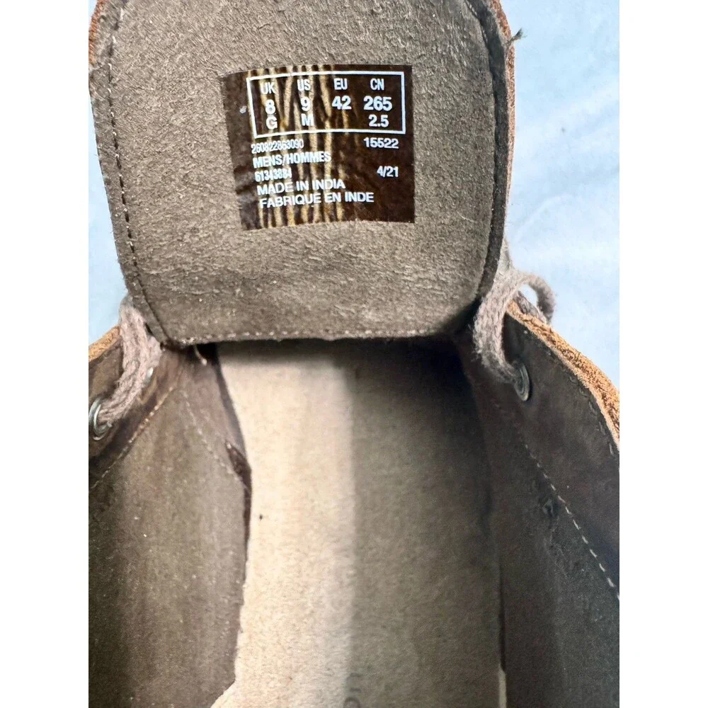Clarks Collection Men’s Brown Leather Chukka Boots Lace-Up US 9 M